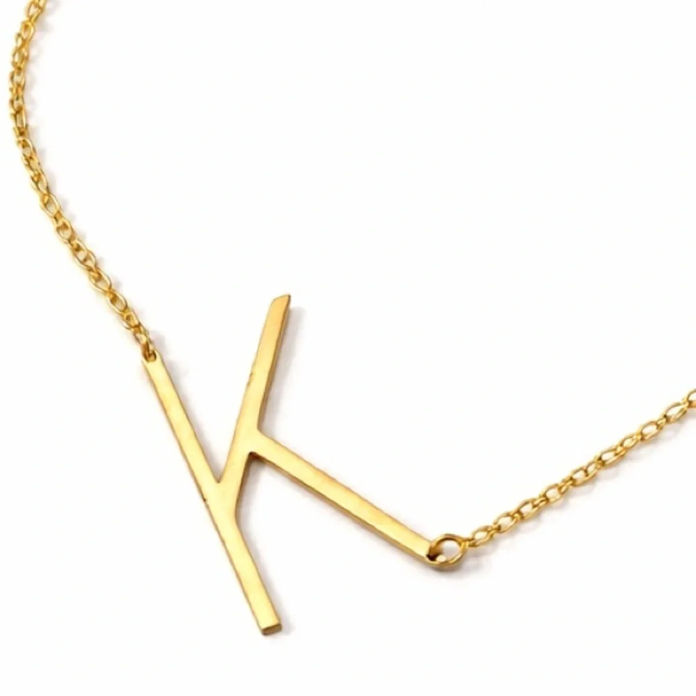 Large Gold Initial Necklace (9023)